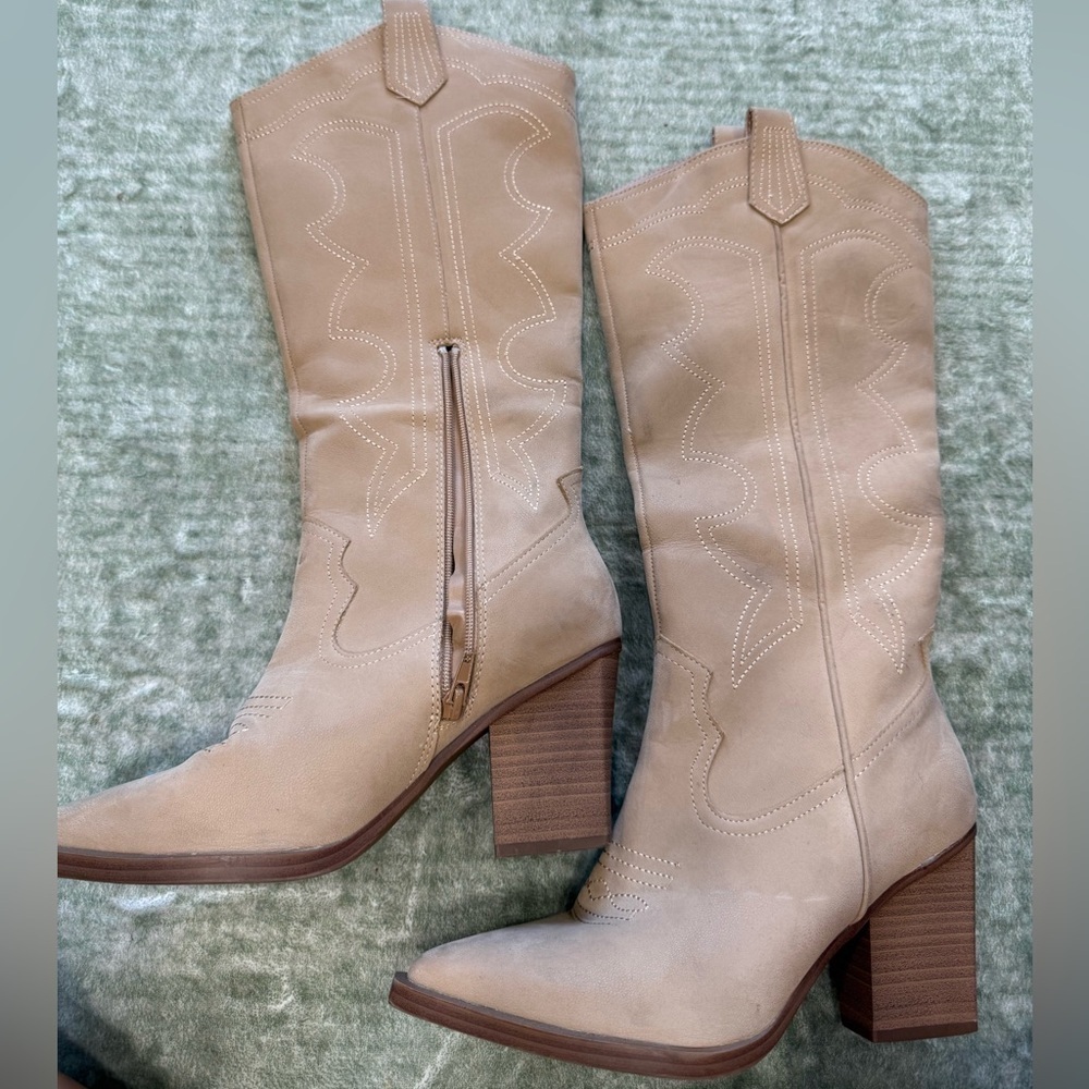 MIA Beige Natural Tex Western Boots - Picture 4 of 13